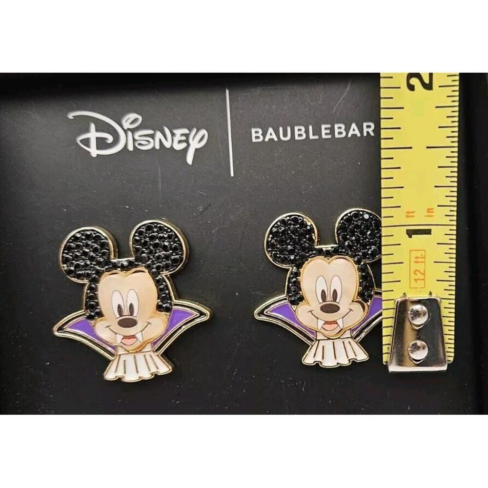 Disney X Baublebar Stud Earrings Mickey Mouse Halloween Vampire Dracula Gems - Picture 4 of 4